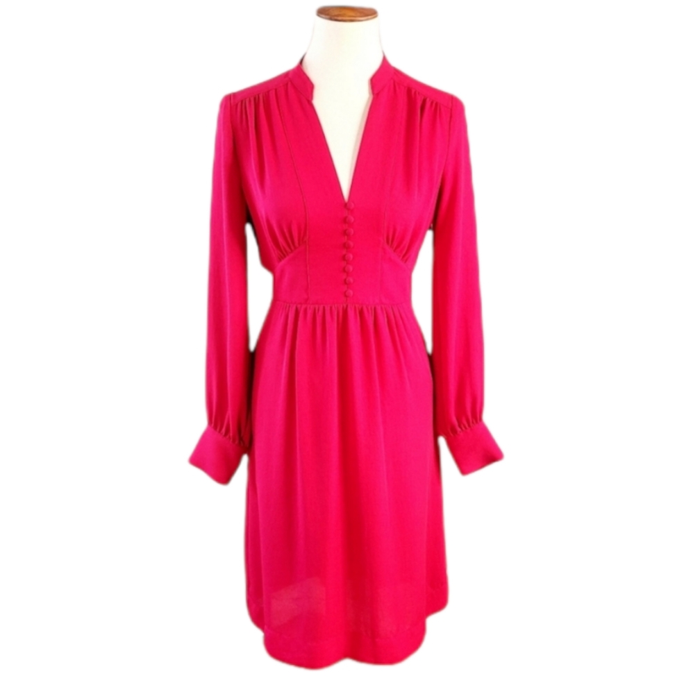 BCBGMAXAZRIA ❤️ Long Sleeve FABIANA Dress in Red Sangria XS - Picture 5 of 11